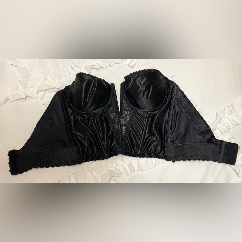 Vintage 32B Backless by Smoothie Black Strapless Bustier Bra